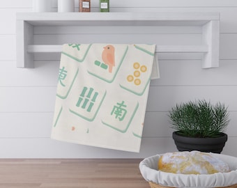 It's About Bam Time Mahjong Tiles Tea Towel | Cotton Poly