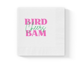 Bird Bam Napkins | White Paper Cocktail Napkins, Mahjong Party