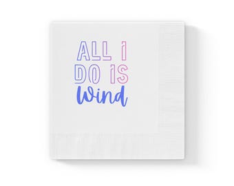 Wind Mahjong Cocktail Napkins | White Paper Party Supplies