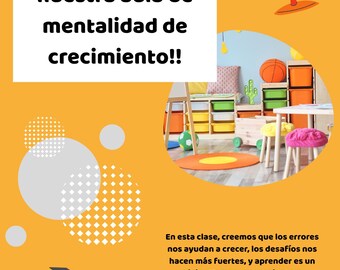 Cartel de Bienvenida - Aula con Mentalidad de Crecimiento | Decoración para Maestros | Imprimible | Pack de Decoración Escolar en Español