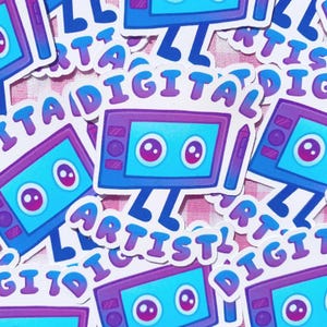 digital artist - Sticker - silly sticker - kawaii stationary - scrapbook - artist sticker - notebook sticker -Journals - confettiz