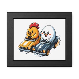 Chuckle-Worthy Chicken Driving DOWNLOAD : Cheery Kitchen Décor, Great for Country Home Gift Giving, Children' Décor RACING - G7D0014