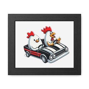 Chuckle-Worthy Chicken Driving DOWNLOAD : Cheery Kitchen Décor, Great for Country Home Gift Giving, Children' Décor, CARS - G7D0010