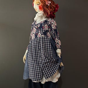 M/L Blue Patchwork Shirt Dress-Recycled Fabric-Raggandbone-Ready to Ship