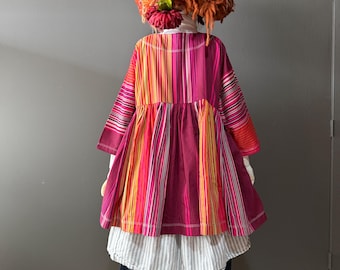 2-3X Cotton Bold Pink Stripe Mini Pocket Dress/Top-Plus Nap Dress-Raggandbone Shop