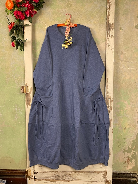 denim sweatshirt dress The I AM Sweatshirt- Denim Blue