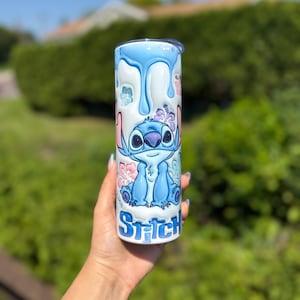 Stitch Tumbler Cup - Personalized Disney Gift - Cute Reusable cup - 20oz Stainless Steel Travel Mug - Ohana Gift Idea - Personalized Tumbler