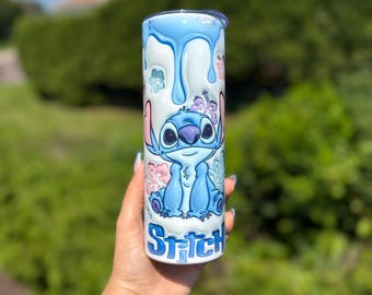 Vaso de Stitch - Regalo personalizado de Disney - Bonita taza reutilizable - Taza de viaje de acero inoxidable de 20 oz - Idea de regalo de Ohana - Vaso personalizado