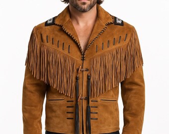 ジャケット・アウター 70s PIONEER WEAR western fringe jacket Vintage Pioneer Wear 1970's White Suede Western Fringe