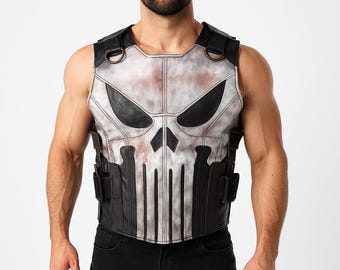 Punisher Season 2 Inspired Tactical Vest: Real or Faux Leather Cosplay