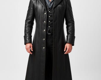 Men's Black Cotton Cosplay Coat: Anime Inspired Costume