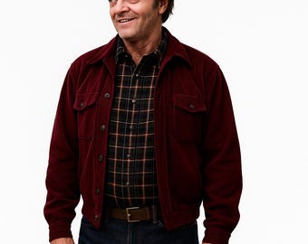 Men's Red Corduroy Jacket: 80s Horror Movie Costume - The Shining Inspired