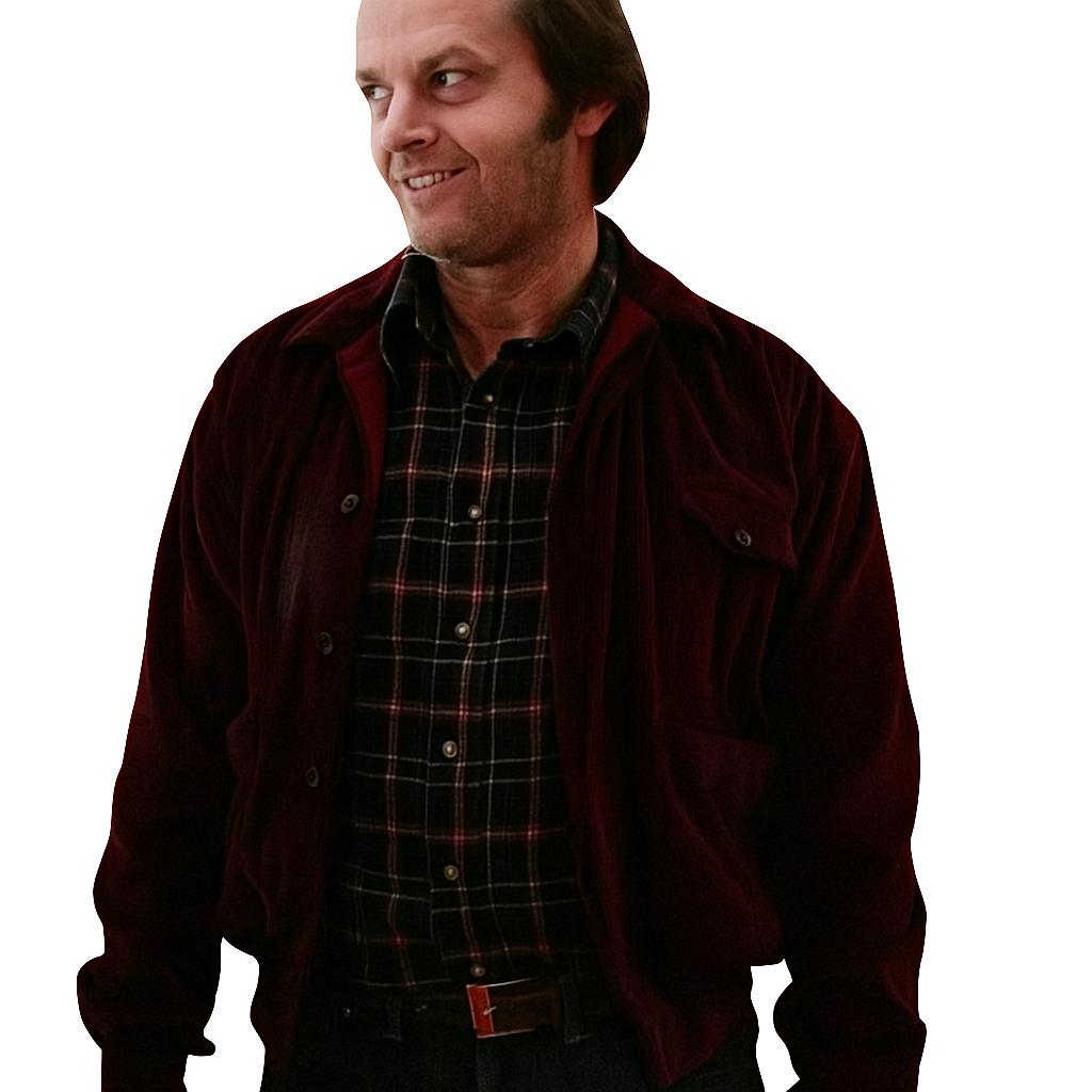 Jack Torrance Red Corduroy Jacket – The Shining Movie Costume – Vintage Style Men’s Outerwear – Halloween Cosplay Gift for Him