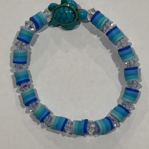 Blue Turtle Beaded Bracelet