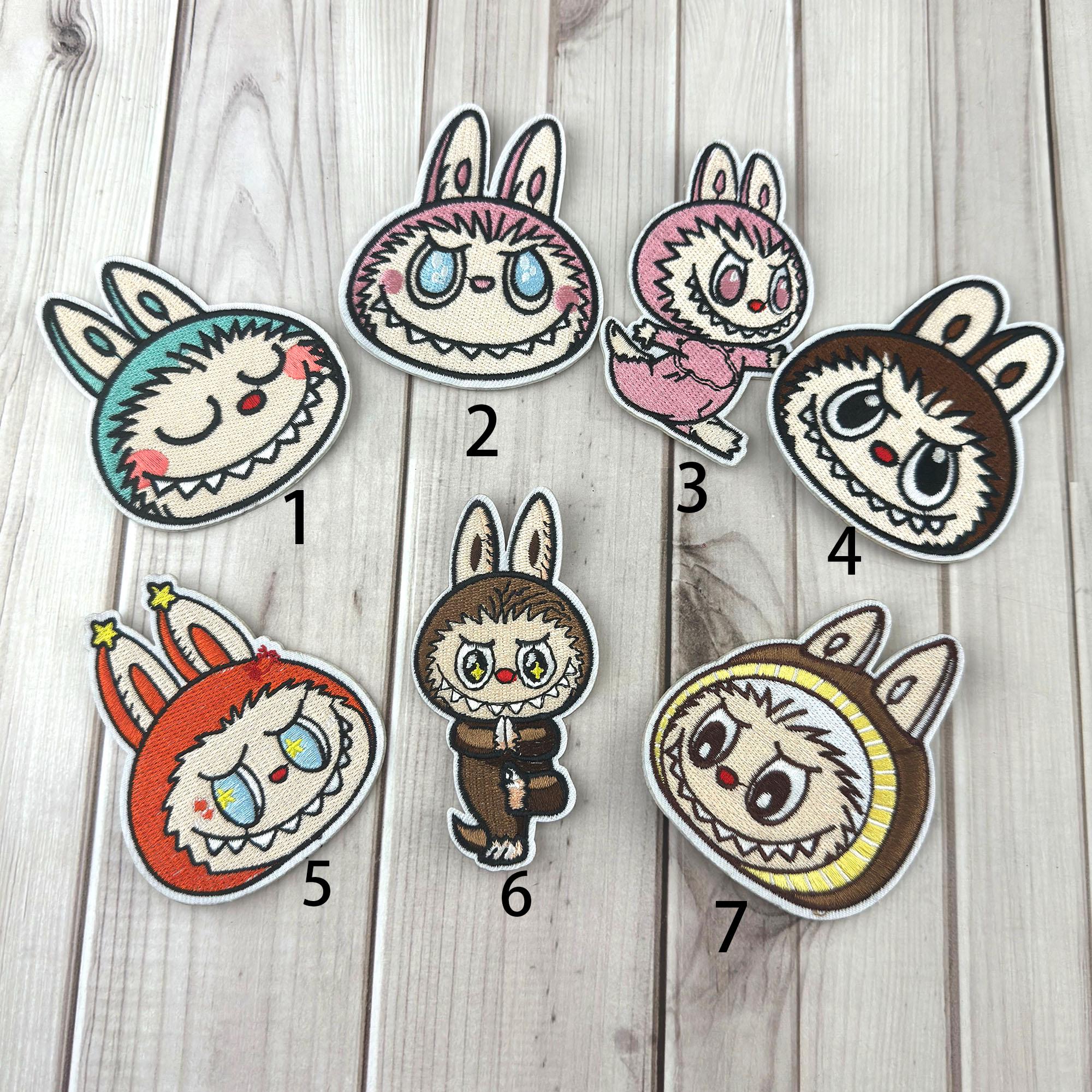 Labubu inspired self-adhesive, personalized cloth patches to customize your clothes, hats, shoes, and school bags.