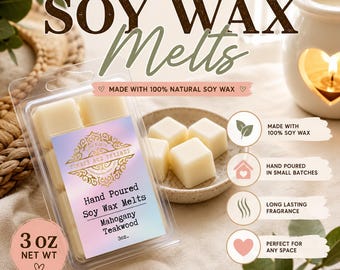 Soy Wax Melts | Luxury Wax Melts | Handcrafted Soy Wax | Clean-Burning Home Fragrance | Gift for Him & Her