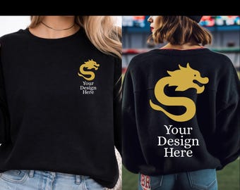 Suéter de cuello redondo personalizado, texto o logotipo personalizado