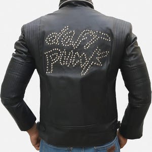 Electroma Daft punkjack - zwart kunstleer punk bikerjack voor heren