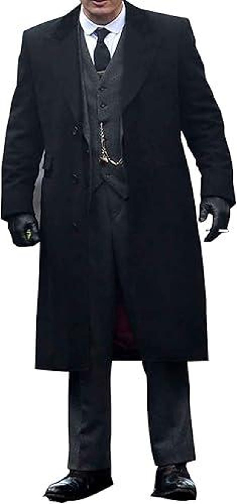 Peaky Blinders Thomas Shelby Black Wool Trench Coat – Men's, All Sizes