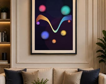 Abstract Wall Art Printable, Modern Cosmic Art, Colorful Space Poster, Boho Office Decor, 12x16 Digital Download, Non Editable PDF, JPG