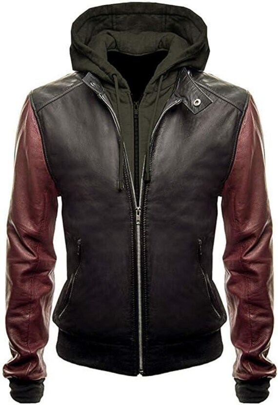 ジャケット・アウター  FLASH leather down jacket archive The Flash Lightning Bolt Real Leather Superhero Black and Red