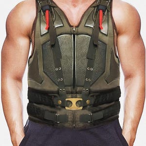 Men&#39;s Green Military Style Tactical Bane Vest Cosplay | Motorcycle Vest Bane Vest Dark Knight Rises Costume Biker Vest