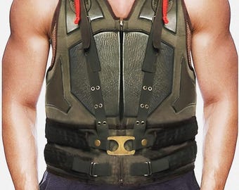 Herren Grün Militärstil Tarnung Bane Weste Cosplay | Motorradweste Bane Weste Dark Knight Rises Kostüm Bikerweste