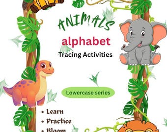 Lowercase Animal Alphabet Tracing Worksheets | A-Z Letter Tracing Printable | Preschool Kindergarten Writing Practice | Non Editable A4 PDF