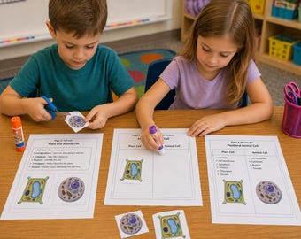 Plant & Animal Cell Cut-and-Paste Worksheet | Middle School Science Activity (PDF)