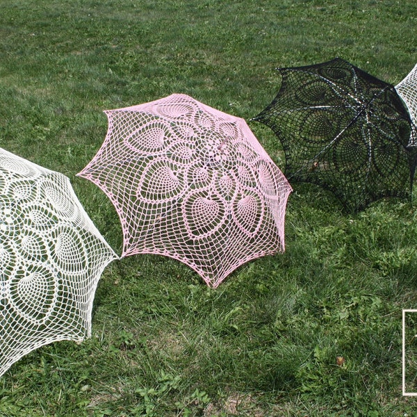 48" UMBRELLA PARASOL Lace Crochet ,Steampunk, Goth, Mothers Day Wedding, Summer Party Favor- pick your color