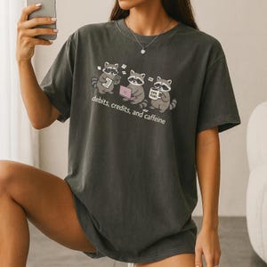 Funny Comfort Colors Accountant Shirt, Debits Credits Racoon Accounting Gift, CPA Outfit