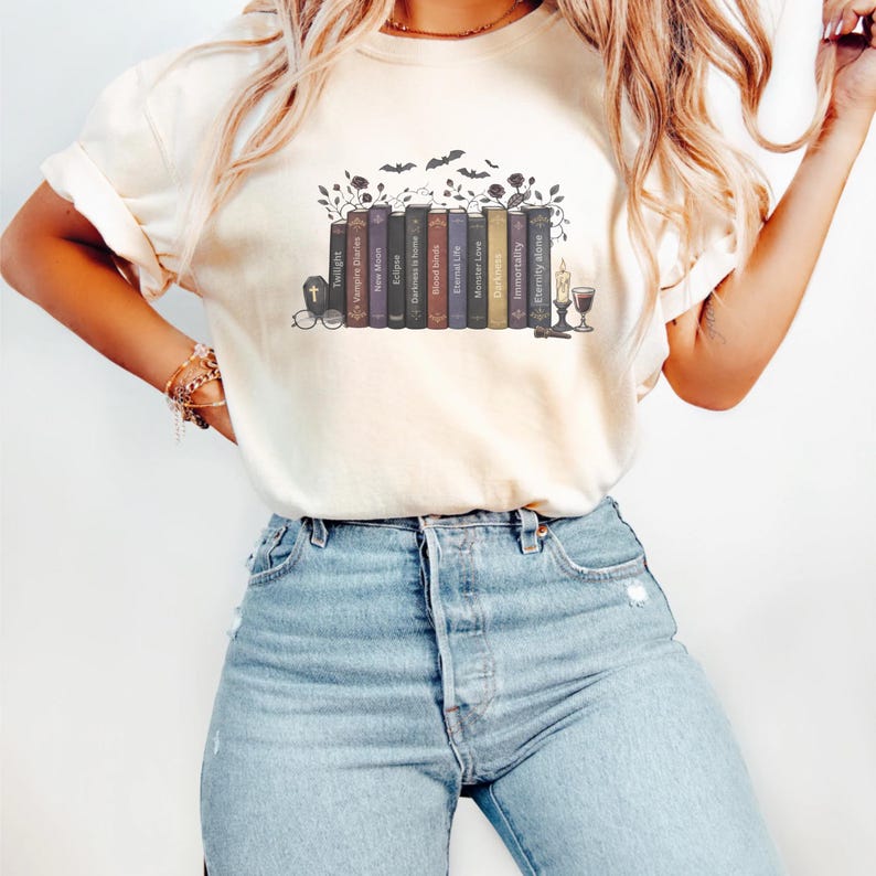 Retro Vampire Shirt, Twilight Fans Tee, Vampires Wolves Romance Shirt, Vintage Book Movie TShirt image 11