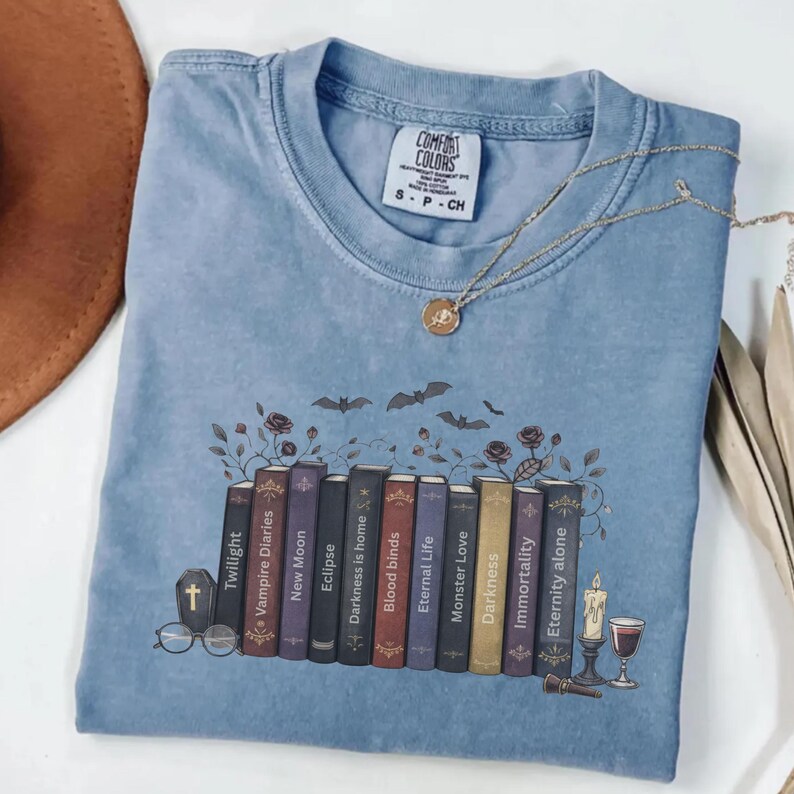 Retro Vampire Shirt, Twilight Fans Tee, Vampires Wolves Romance Shirt, Vintage Book Movie TShirt image 8