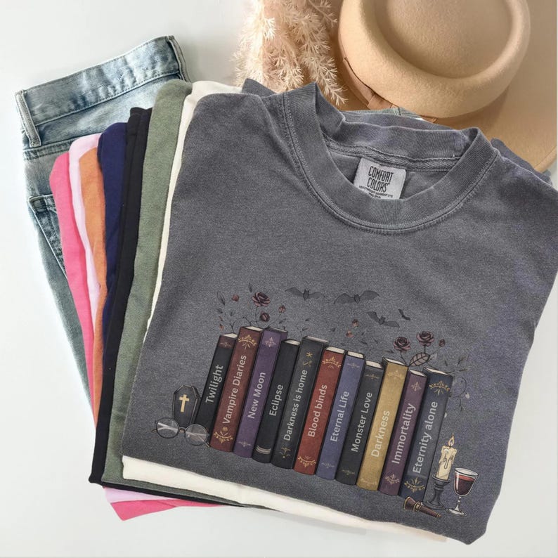 Retro Vampire Shirt, Twilight Fans Tee, Vampires Wolves Romance Shirt, Vintage Book Movie TShirt image 1