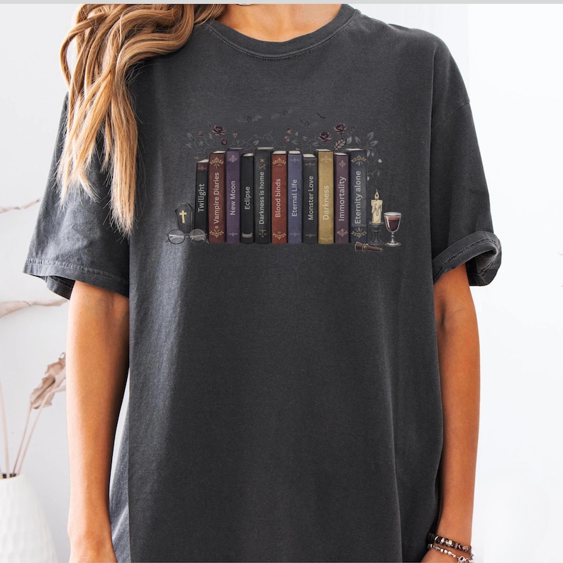 Retro Vampire Shirt, Twilight Fans Tee, Vampires Wolves Romance Shirt, Vintage Book Movie TShirt image 10