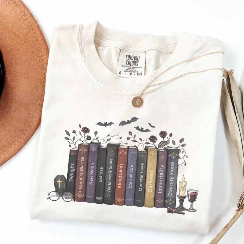 Retro Vampire Shirt, Twilight Fans Tee, Vampires Wolves Romance Shirt, Vintage Book Movie TShirt image 7