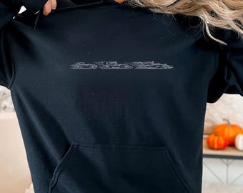 Minimalistic Formula One Car Hoodie, F1 Race Weekend Fan Sweatshirt, Unisex Racing Sweatshirt