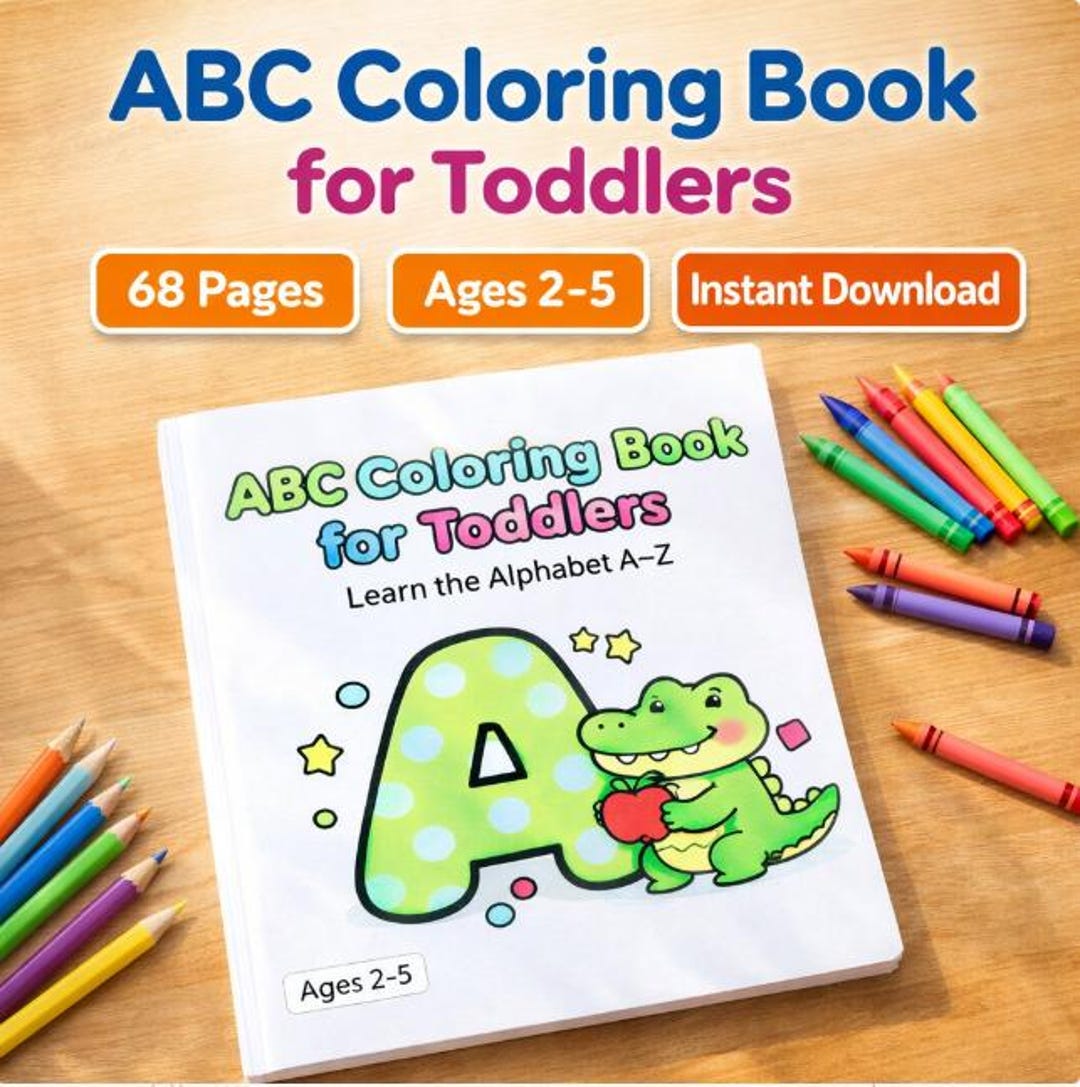 ABC Alphabet Coloring Book for Toddlers | Printable A–Z Coloring Pages ...