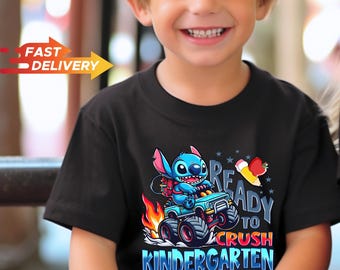 Ready to Crush Kindergarten Shirt for Kids, Back to School T-Shirt, First Day of School Outfit, Kindergarten Boy Girl Shirt