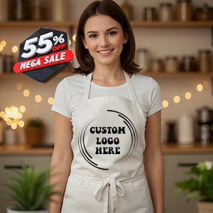 Personalized Cotton Kitchen Apron: Custom Logo, Restaurant Staff