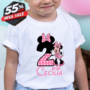 Custom Minnie Birthday Girl Shirt, Custom Minnie Mouse Shirt, 2nd Birthday Shirt for Girl, Custom Birthday Shirt, Personalized Shirt