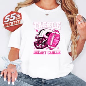 Tackle Breast Cancer Football Shirt, Pink Ribbon T-Shirt, Retro Football Shirt, Football Breast Cancer Awareness Tee, Breast Cancer Gift