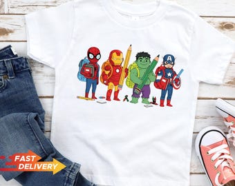 Superhero Back to School Tee: teach superhero Boys' Cotton-Blend Spidey Shirt, Superhero Trend T-Shirt, School Kids Shirt