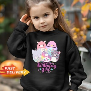 Custom Squishmallow Birthday Girl T-Shirt, Personalized Family Gift, custom family tee, popular Sweatshirt, Birthday Gift image 9