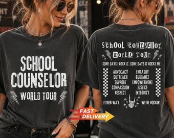 School Counselor Shirt, School Counselor World Tour Tee, Comfort Colors Teacher Gift, Retro Guidance Counselor Appreciation Shirt