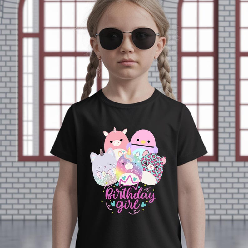 Custom Squishmallow Birthday Girl T-Shirt, Personalized Family Gift, custom family tee, popular Sweatshirt, Birthday Gift image 6