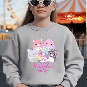 Custom Squishmallow Birthday Girl T-Shirt, Personalized Family Gift, custom family tee, popular Sweatshirt, Birthday Gift image 11