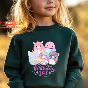 Custom Squishmallow Birthday Girl T-Shirt, Personalized Family Gift, custom family tee, popular Sweatshirt, Birthday Gift image 10
