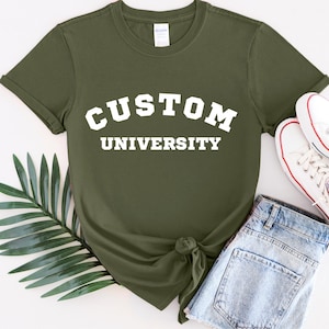 Custom  University Shirt, Customized College T-shirt, Custom Design T-shirt, Unique Custom University Tee, Personalized College Tee