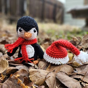 Crochet Penguin Plush Toy, Christmas Penguin Amigurumi , Holiday Decor, Cute Winter Gift, Christmas Stocking Stuffer